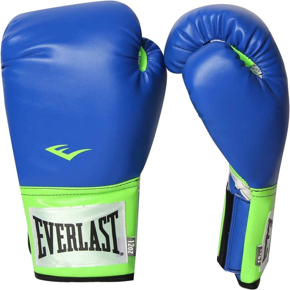 EVERLAST 12 OZ PRO STYLE TRAINING GLOVES BLUE HEAVY BAG MITT WORK SPARRING